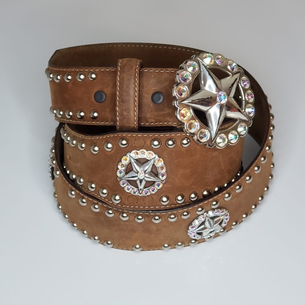 Tony Lama Texas Star Leather Belt size 38 - Picture 6 of 16